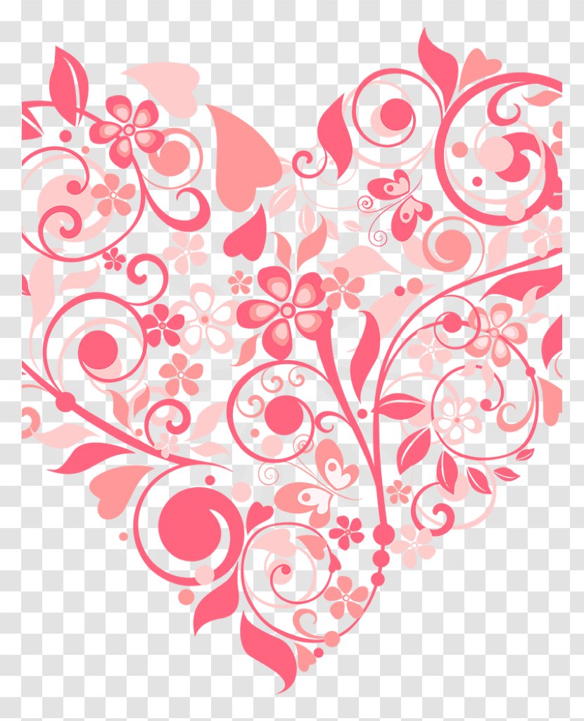 Heart Valentine's Day Ornament Pattern - Silhouette Transparent PNG