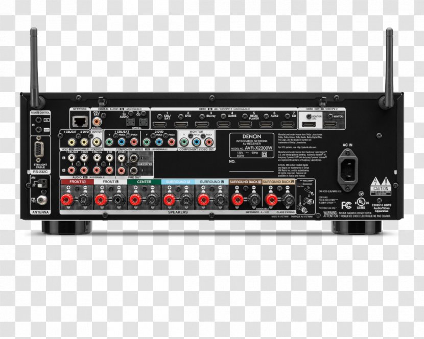 Denon AVR-X2300W AV Receiver AVR X2400H Home Theater Systems - Audio - Avó Transparent PNG