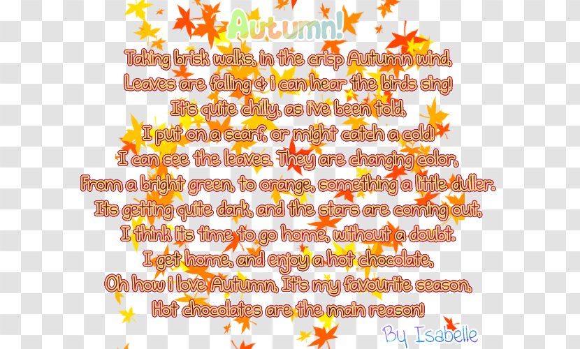 Poetry Autumn Leaf Color Blog Rhyme - Orange - Good Transparent PNG