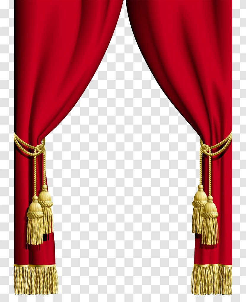 Window Treatment Curtain Blind - Theater Drapes And Stage Curtains - Maroon Border Frame Image Transparent PNG