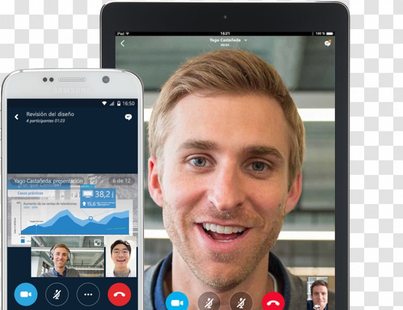 Smartphone Skype For Business Android Windows Phone - Display Device - Chatscreen Transparent PNG