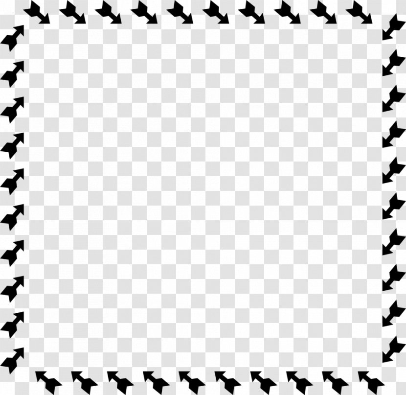 Picture Frames Arrow Drawing Clip Art - Black And White - Nice Transparent PNG