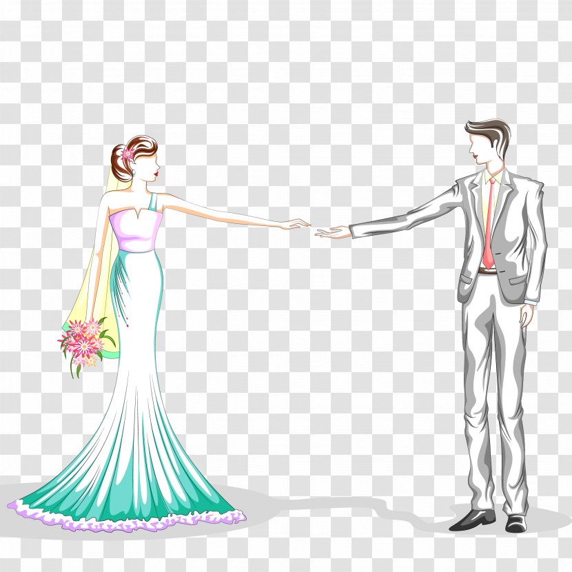 Groom And Bride - Silhouette - Flower Transparent PNG