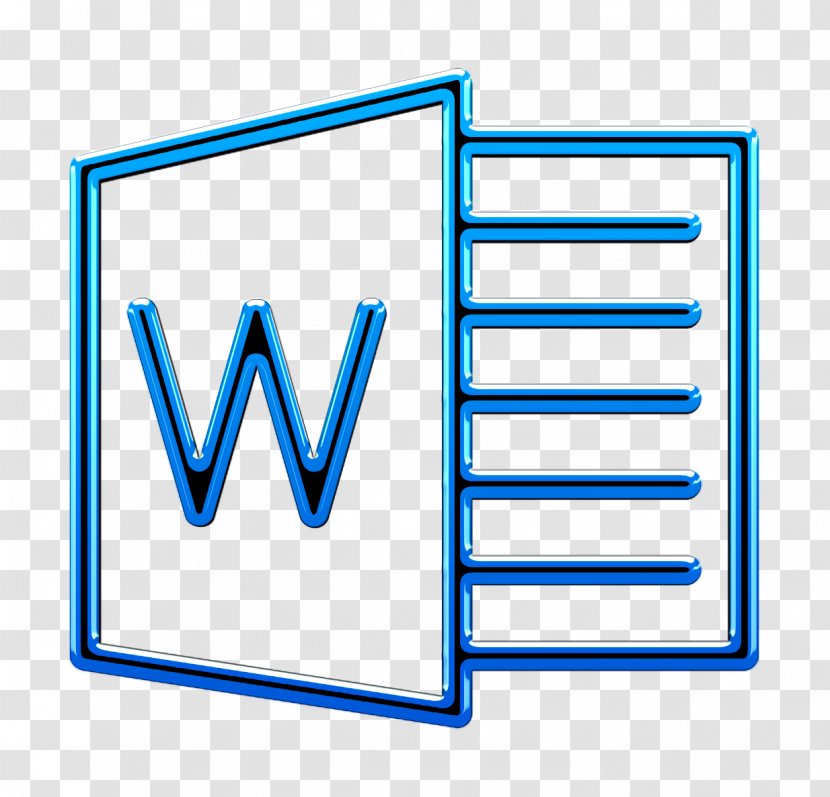 Word Document Icon - Symbol - Rectangle Electric Blue Transparent PNG
