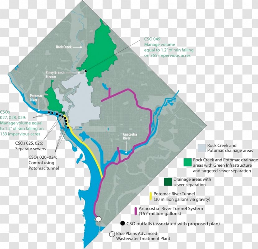 Anacostia River District Of Columbia Water And Sewer Authority Potomac Services Tunnel Transparent PNG