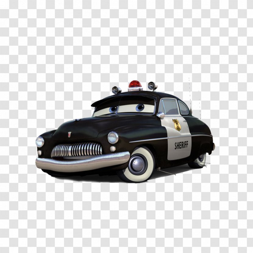 Cars Mater Lightning McQueen Doc Hudson - 2 - Cartoon Police Car Transparent PNG