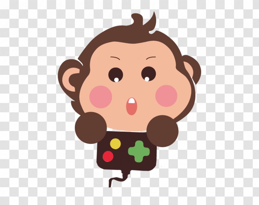 Cartoon Monkey Illustration - Hand-painted Transparent PNG