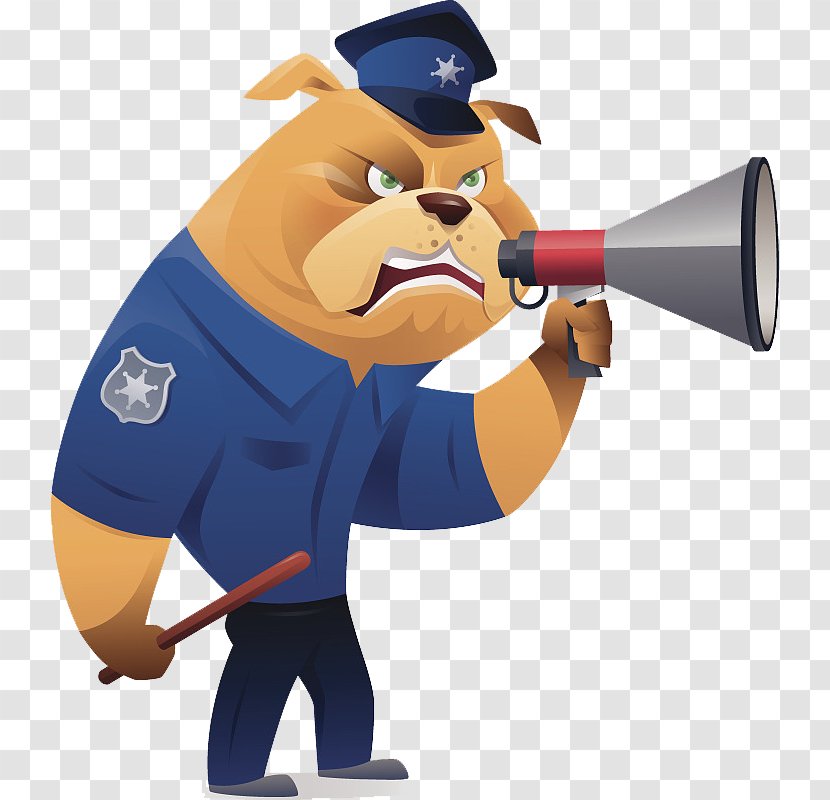 Bulldog Police Officer Illustration - Profession - Caricature Designs The Image Of Transparent PNG