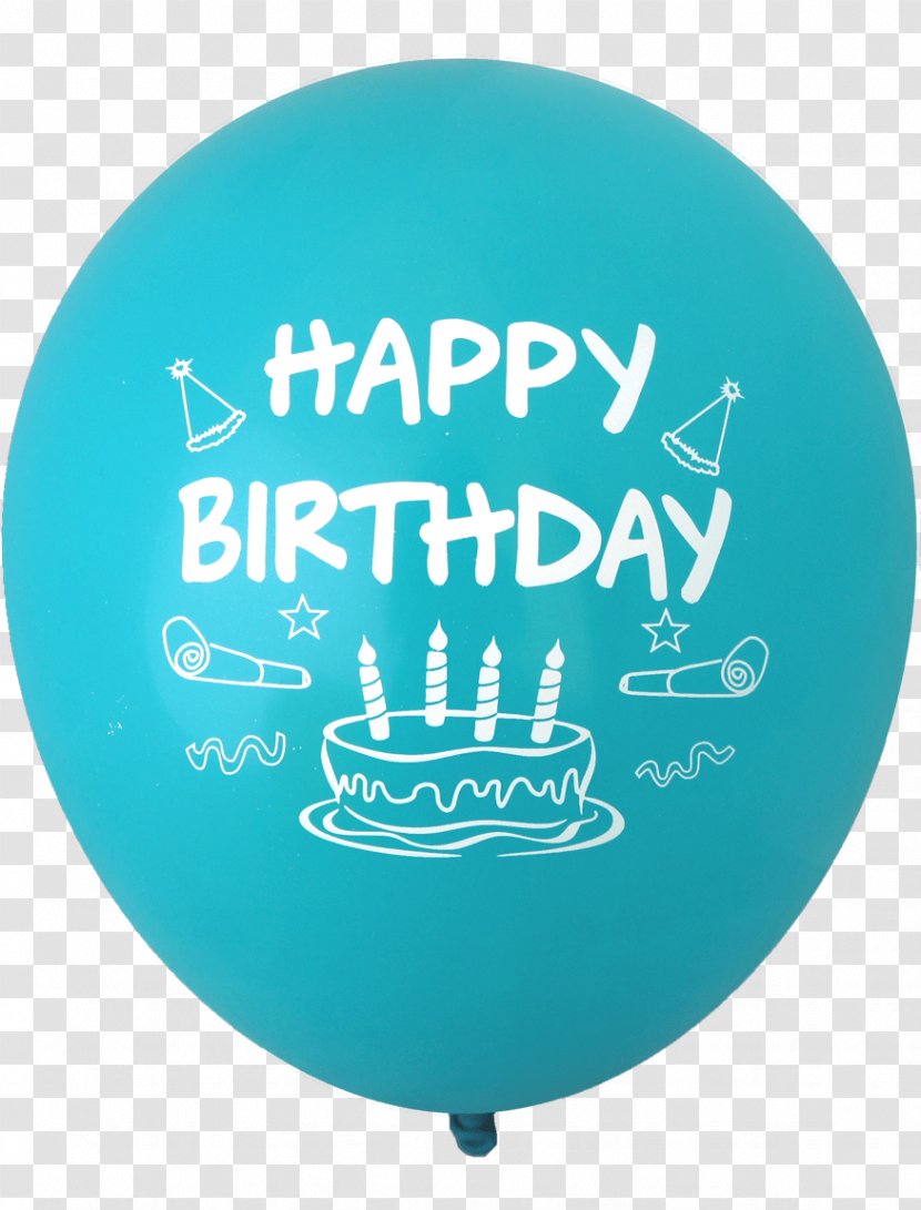 Birthday Cake Balloons Image Vector Graphics - Aqua - Heart Shaped Streamers Transparent PNG