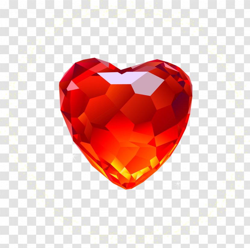 Red Diamonds Heart Clip Art - Love - Diamond Image Transparent PNG