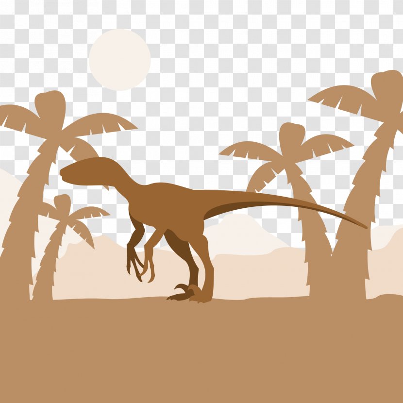 Dinosaur Cartoon Silhouette Illustration - Wildlife - Material Transparent PNG