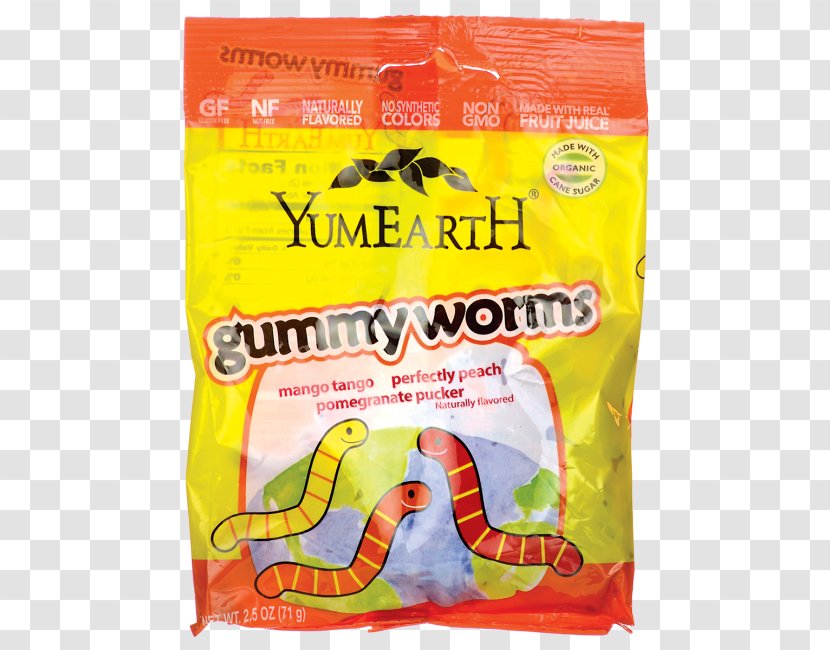 Worm Gluten YumEarth Food Gummi Candy - Yumearth - Gummy Worms Transparent PNG