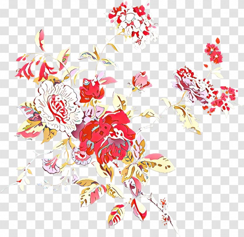 Floral Design Illustration Cut Flowers Clip Art Text - Red Transparent PNG