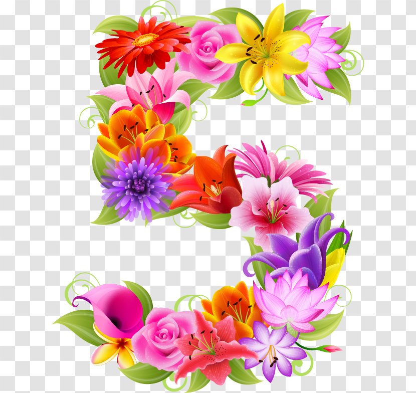 Floral Design Flower Floristry Number Clip Art - Petal Transparent PNG