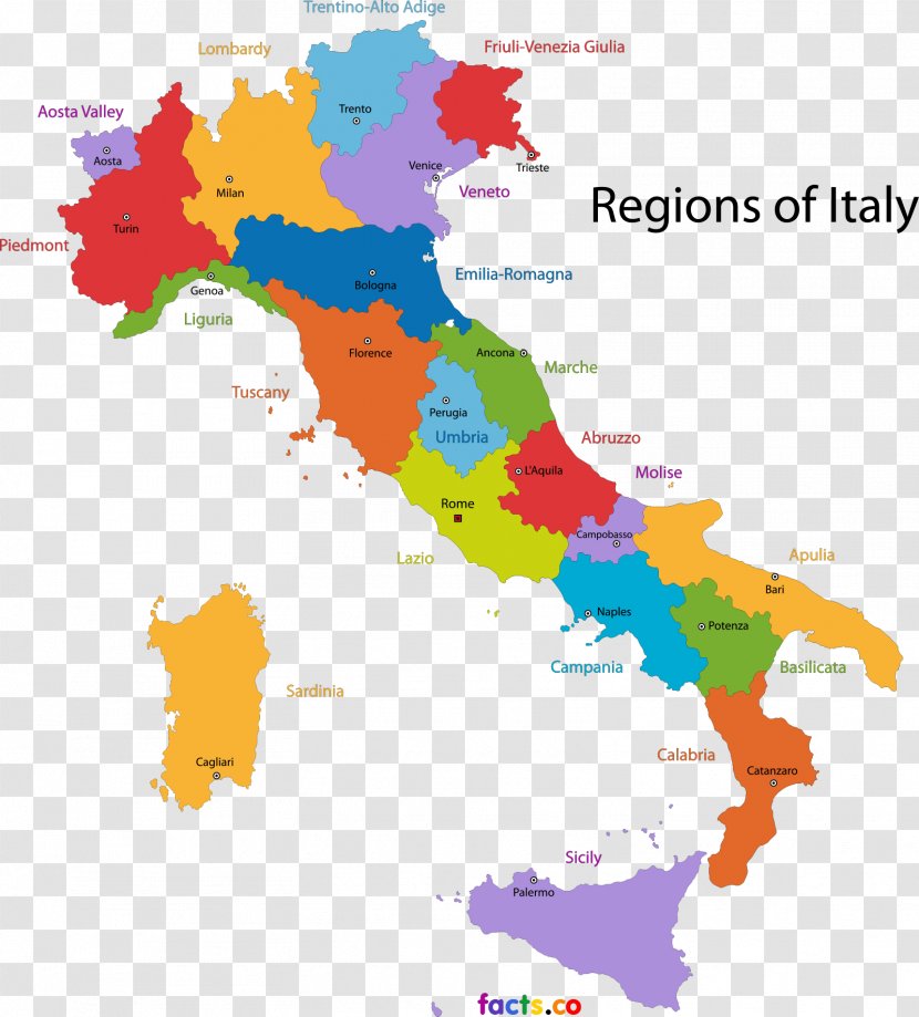 Regions Of Italy City Map Transparent PNG