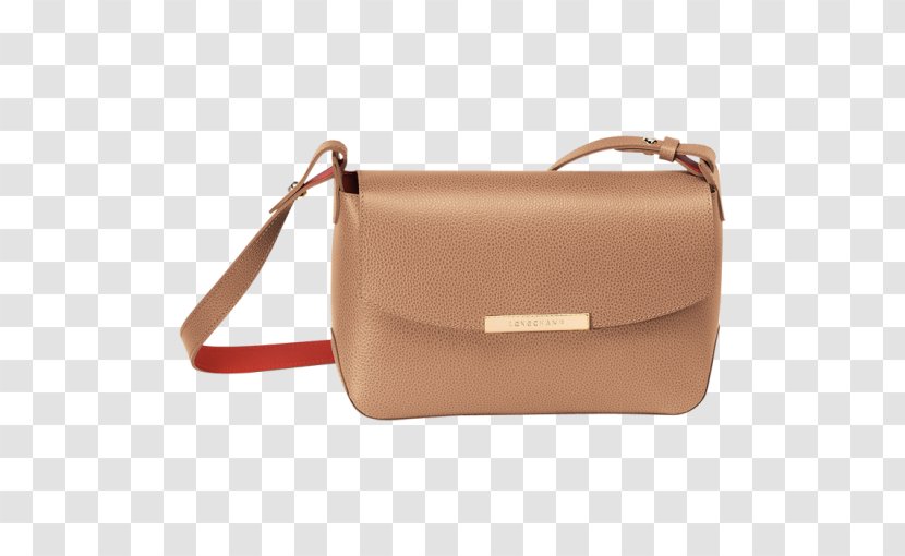 Handbag Leather Longchamp Messenger Bags - Beige - Symbolic Transparent PNG