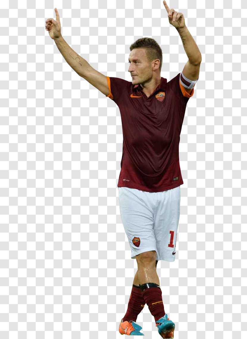 Francesco Totti A.S. Roma Image Jersey - Shoulder - TOTTI Transparent PNG