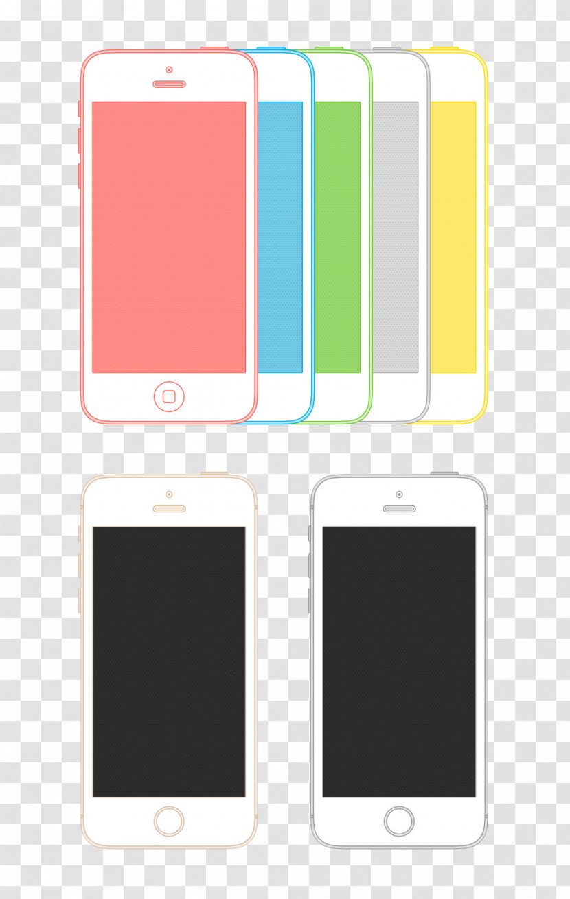 IPhone 5s 6 Mockup Apple - Communication - Color Phone Line Draft Transparent PNG