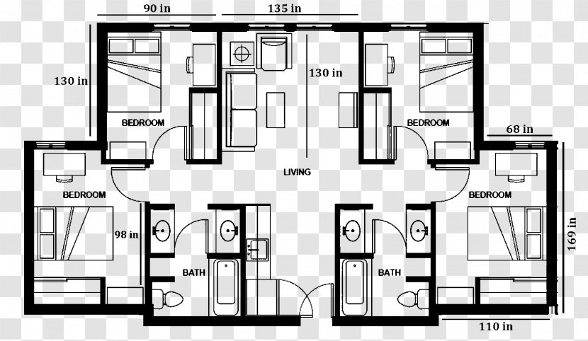 Southern Oregon University Floor Plan Dormitory House Room - Facade - Re Examination Office Building Transparent PNG