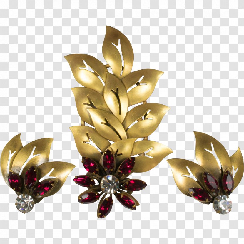 Brooch Earring Joseff Of Hollywood Necklace Rhinestone - Lapel Pin Transparent PNG