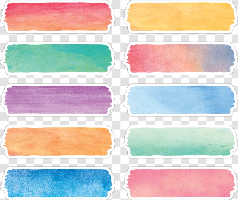Plastic Watercolor Painting Label Adhesive Tape Transparent PNG