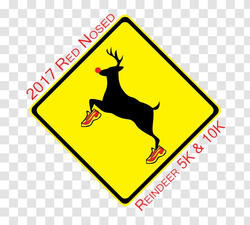 White-tailed Deer Traffic Sign Warning - Yellow Transparent PNG