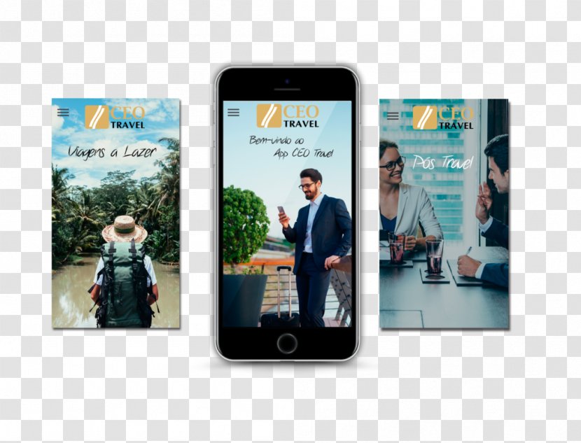 Smartphone CEO Travel Agent Display Advertising - Multimedia - Website Mock Up Transparent PNG
