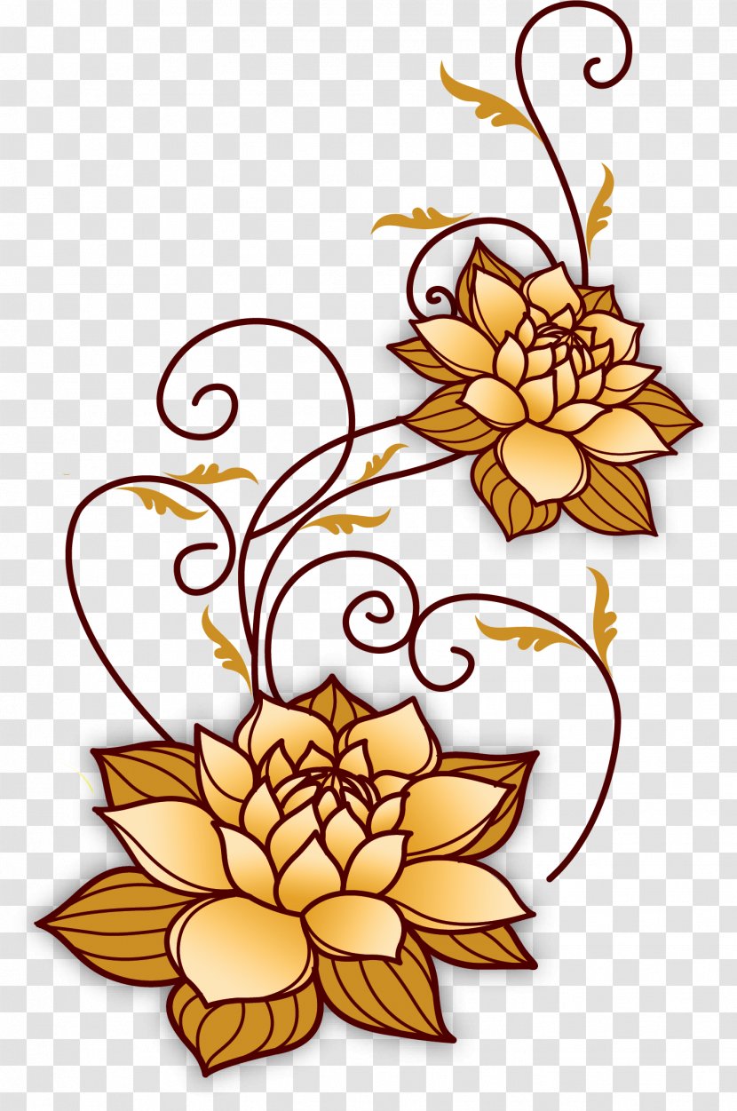 Hand Painted Lotus Lines - Artwork - Illustration Transparent PNG