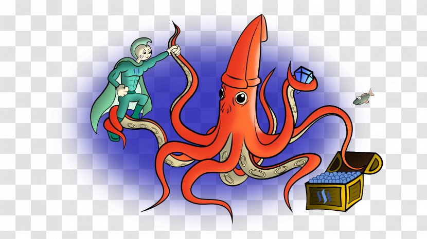 Octopus Graphic Design Desktop Wallpaper - Art - Squid Fish Transparent PNG