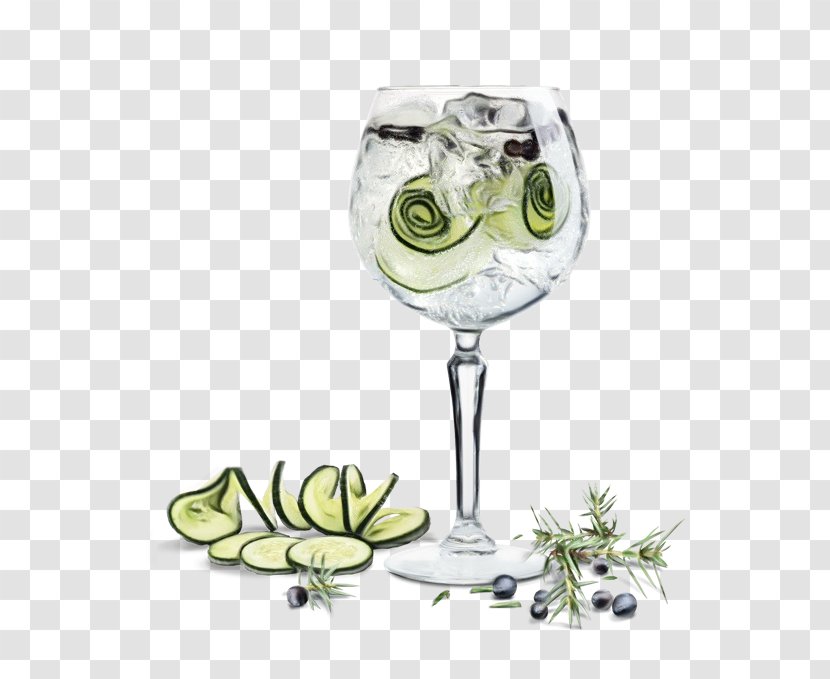 Wine Glass - Watercolor - White Tableware Transparent PNG