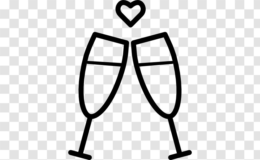 Champagne Toast Wedding - Black And White Transparent PNG
