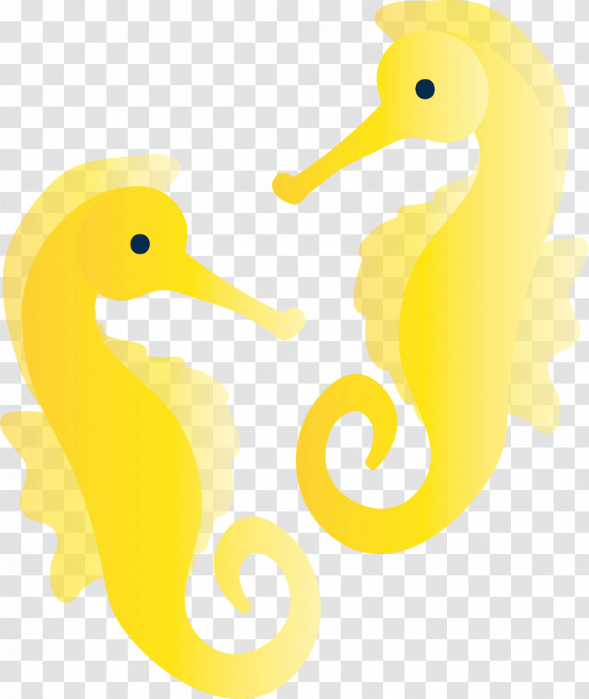 Seahorse Yellow Beak Bird Wildlife Transparent PNG