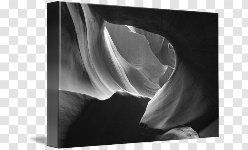 Antelope Canyon Photography Gallery Wrap Art - Closeup - Abstract Black And White Transparent PNG