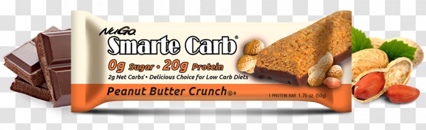 Chocolate Brownie NuGo Smarte Carb Bar, Sugar Free Peanut Butter Crunch, 1.76-Ounce Bars (Pack Bar Food - Zero Calorie Crackers Transparent PNG