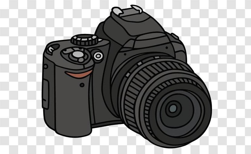 Single-lens Reflex Camera Drawing Photography - Royaltyfree - SLR Simple Strokes Transparent PNG