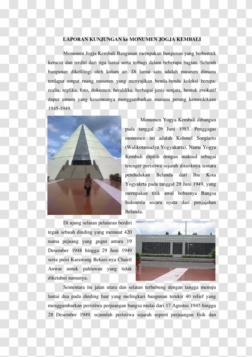 Yogya Kembali Monument Yogyakarta Museum Text - Building - Cba Transparent PNG