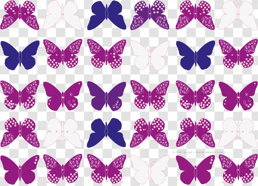 Butterfly Printing Label Rubber Stamp - Purple - Trend Pattern Transparent PNG