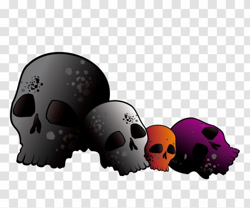 Skull Cartoon Drawing U9ab7u9ac5 Halloween - Black Horror Decorative Patterns Transparent PNG