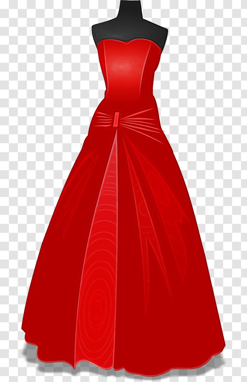 Dress Clothing Gown Red Cocktail - Strapless - Bridal Party Formal Wear Transparent PNG
