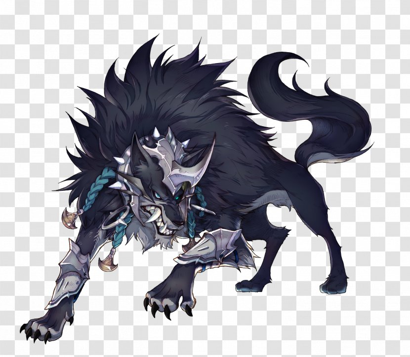Gray Wolf Black Drawing Monster - Cartoon Transparent PNG