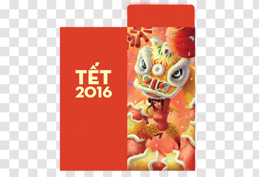 Lion Dance Red Envelope Painting Image Transparent PNG