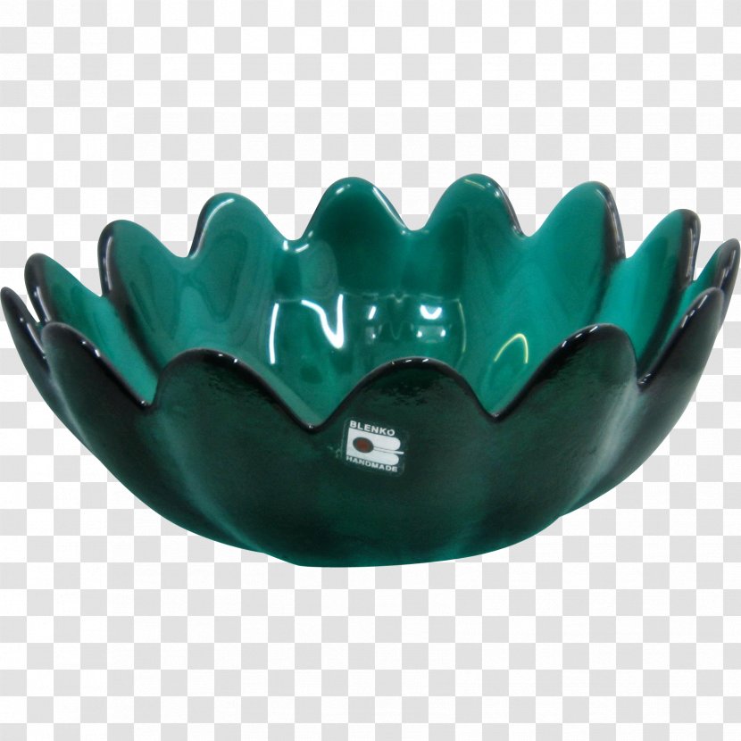 Bowl Blenko Glass Company, Inc. Tableware Aqua Carnival - Green Flower Transparent PNG