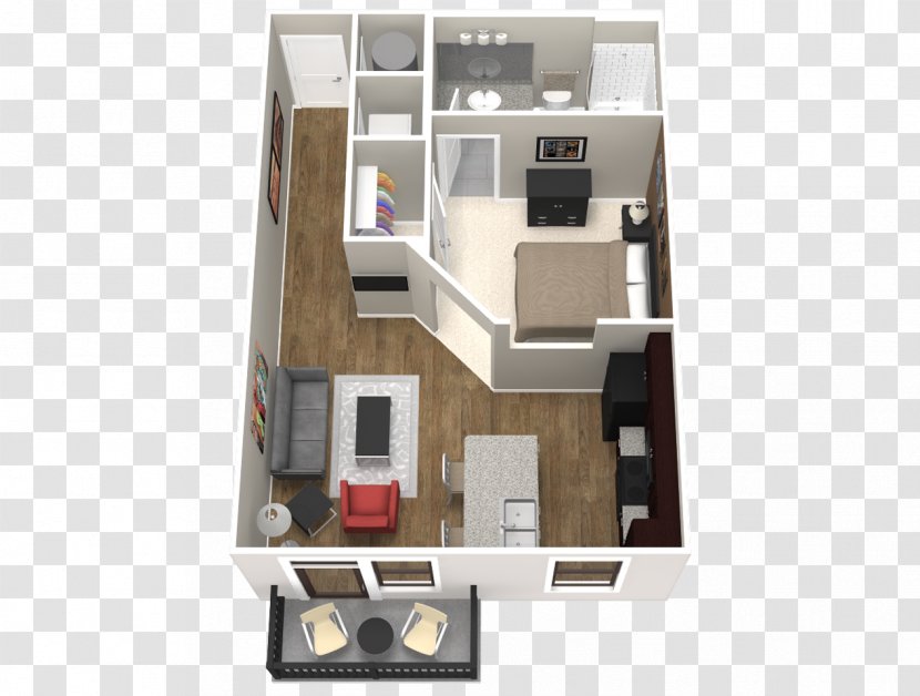 West 46th Apartments Floor Plan Bedroom - Renting - Artisan Transparent PNG