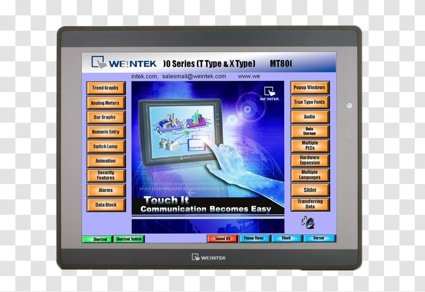 User Interface Touchscreen Programmable Logic Controllers Computer Monitors - Monitor - Hmi Transparent PNG