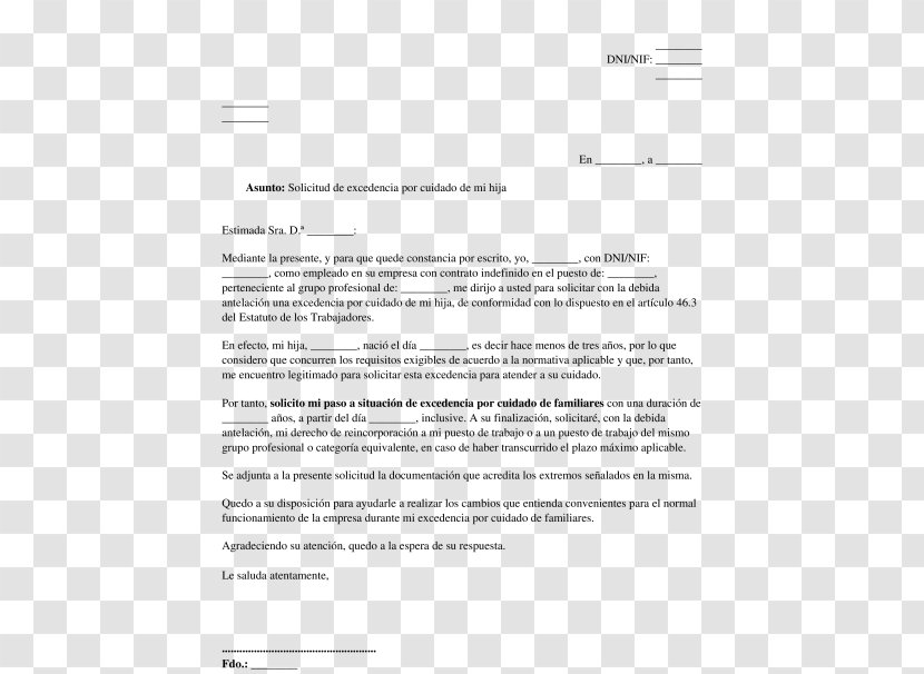 Leave Of Absence Document Letter Son Employment - Family Transparent PNG