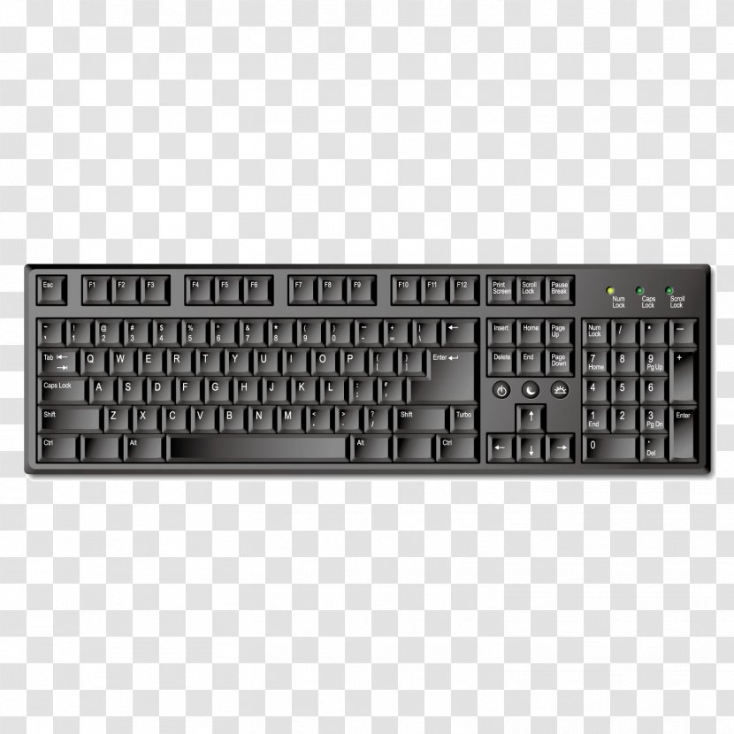Computer Keyboard Clip Art - Multimedia - Vector Black Transparent PNG