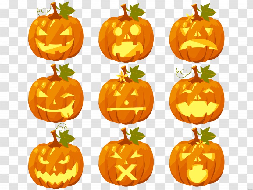 Jack-o'-lantern Pumpkin Halloween Carving Clip Art - Clementine Transparent PNG