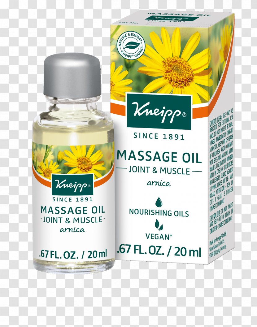 Oil Joint Muscle Massage Arnica - Sebastian Kneipp Transparent PNG