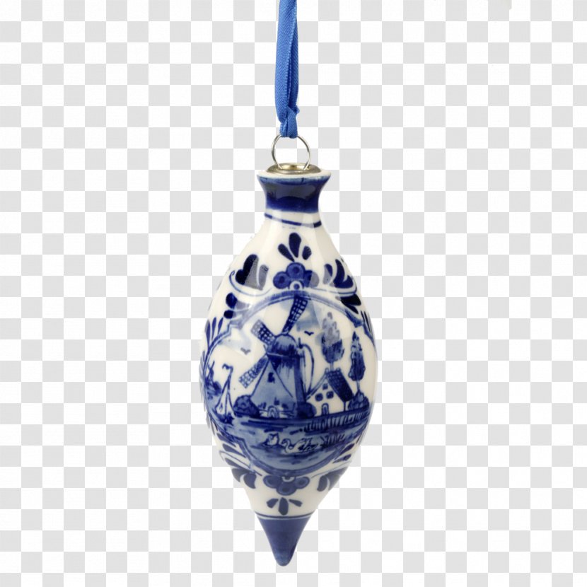 Christmas Ornament Cobalt Blue Decoration And White Pottery - Droplet Transparent PNG