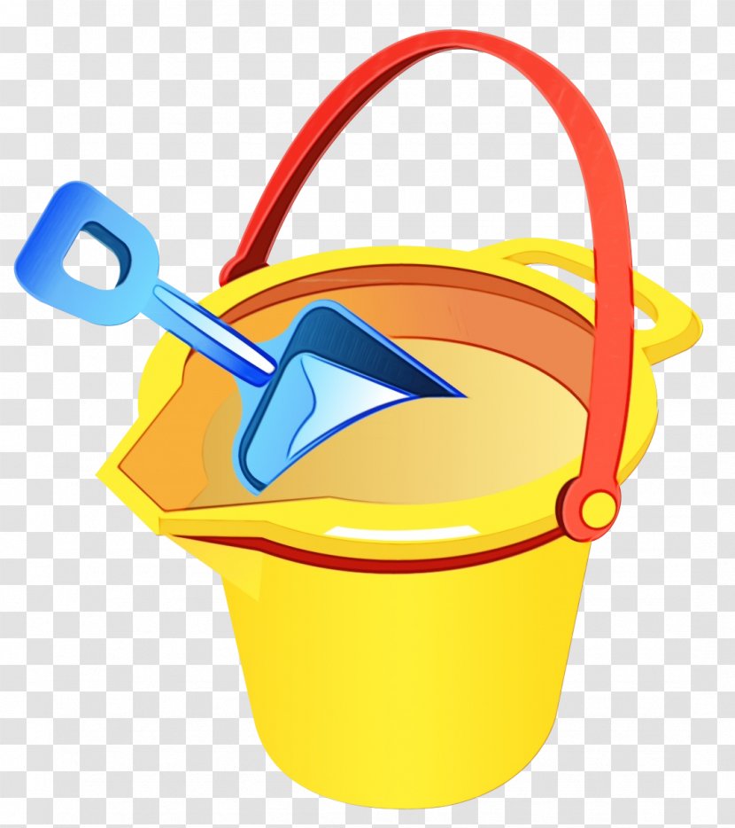 Jantex Round Plastic Bucket Yellow Color - Watercolor - Tool Watering Can Transparent PNG
